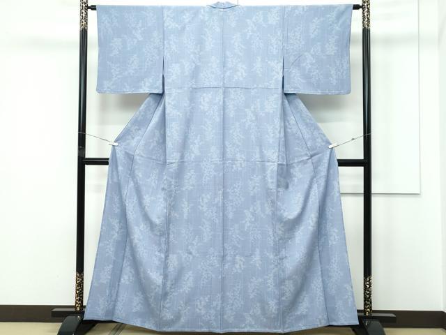 平和屋着物▽小紋　単衣　色紙重ね草花文　洗える着物　CABF4445rv_1