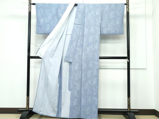 平和屋着物▽小紋　単衣　色紙重ね草花文　洗える着物　CABF4445rv_2