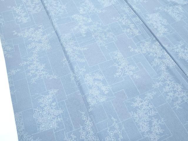 平和屋着物▽小紋　単衣　色紙重ね草花文　洗える着物　CABF4445rv_3