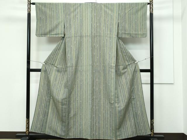 平和屋着物▽小紋　単衣　竹並び　洗える着物　CABF4467rv_1