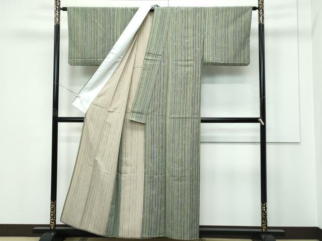 平和屋着物▽小紋　単衣　竹並び　洗える着物　CABF4467rv_2