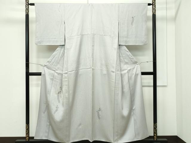 平和屋着物▽訪問着　単衣　総刺繍　藤花房　縞　金糸　正絹　逸品　CABF4529rv 28,080円