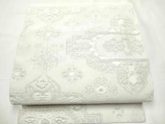 平和屋着物●八寸名古屋帯　手織綴れ　吉祥花文　正絹　逸品　CABF5270hy