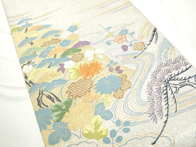 平和屋着物●太鼓柄袋帯　唐織　綴れ　龍松竹梅花文　金糸　正絹　逸品　CABF5309hy_1