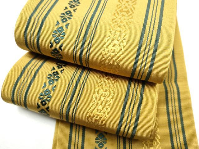 平和屋着物●男性　本場筑前博多織　角帯　献上　証紙付き　正絹　逸品　CABF5375hy