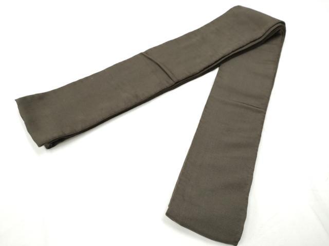 平和屋着物●男性　本場筑前博多織　角帯　色無地　黒像色　正絹　逸品　CABF5409hy_1