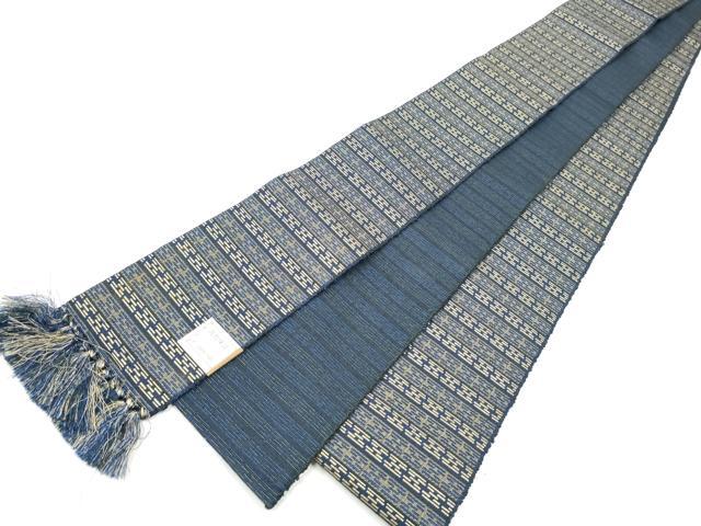 平和屋着物●男性　両面　角帯　横段文　正絹　逸品　CABF5527hy