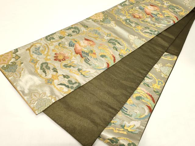 平和屋着物●六通柄袋帯　花鳥文　金銀糸　正絹　逸品　CABF6280dy_5