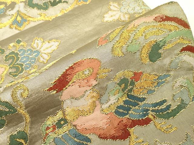 平和屋着物●六通柄袋帯　花鳥文　金銀糸　正絹　逸品　CABF6280dy_2