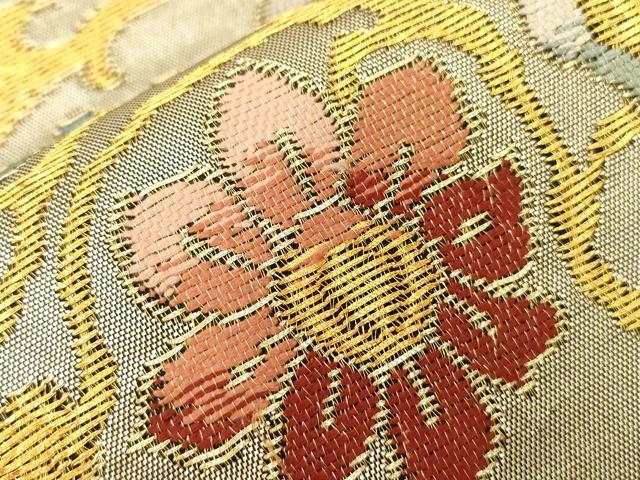 平和屋着物●六通柄袋帯　花鳥文　金銀糸　正絹　逸品　CABF6280dy_3