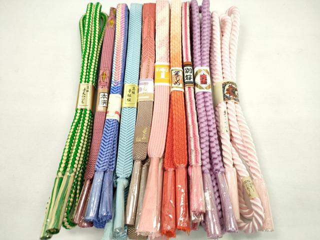 平和屋着物●和装小物　帯締め10本セット　高麗組　笹浪組　丸組　金糸　逸品　未使用　CABF7257ju