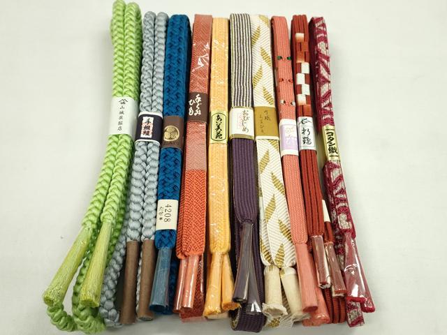 平和屋着物●和装小物　帯締め10本セット　高麗組　笹浪組　コタン織　礼装用　金銀糸　逸品　未使用　CABF7275ju