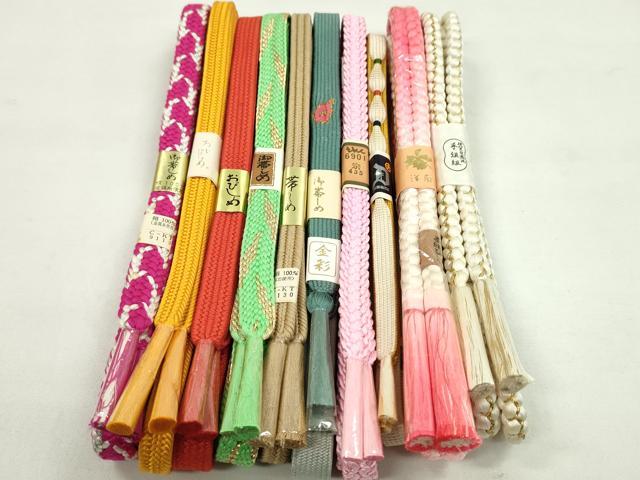 平和屋着物●和装小物　帯締め10本セット　高麗組　白鳳流　丸組　金銀糸　逸品　未使用　CABF7278ju