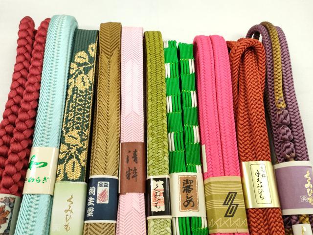 平和屋着物●和装小物　帯締め10本セット　高麗組　笹浪組　御岳組　堅牢草木染　金糸　逸品　未使用　CABF7280ju_1
