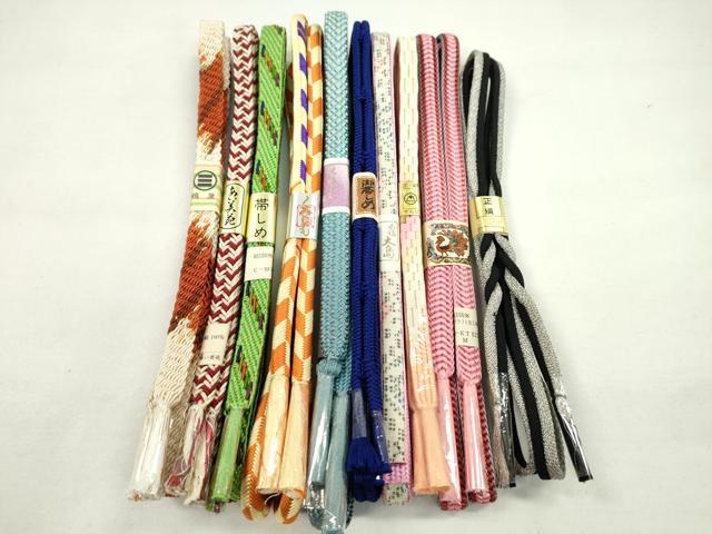 平和屋着物●和装小物　帯締め10本セット　奈良組　本場大島紬　金銀糸　逸品　未使用　CABF7293ju