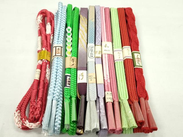 平和屋着物●和装小物　帯締め10本セット　高麗組　御岳組　金糸　逸品　未使用　CABF7307ju
