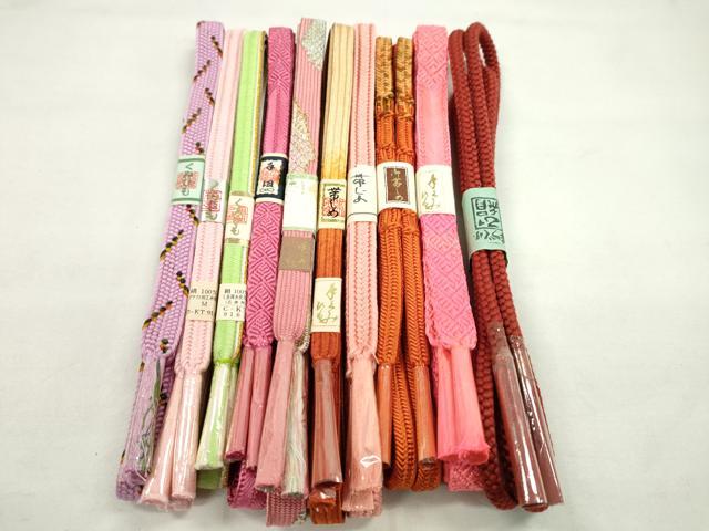平和屋着物●和装小物　帯締め10本セット　高麗組　丸組　さんび謹製　金糸　逸品　未使用　CABF7311ju