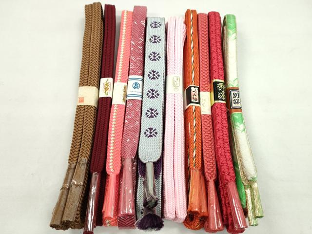平和屋着物●和装小物　帯締め10本セット　内記組　渡敬謹製　高島屋扱い　金糸　逸品　未使用　CABF7326ju