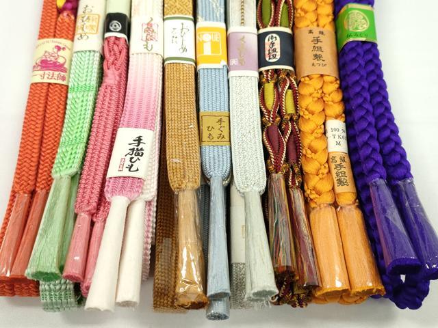 平和屋着物●和装小物　帯締め10本セット　高麗組　手描き　丸組　金糸　逸品　未使用　CABF7520ju_2