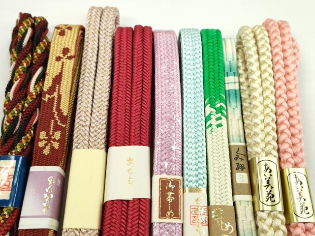 平和屋着物●和装小物　帯締め10本セット　高麗組　冠組　丸組　金糸　逸品　未使用　CABF7525ju_1