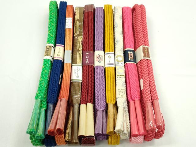 平和屋着物●和装小物　帯締め10本セット　高麗組　冠組　さが美扱い　金銀糸　逸品　未使用　CABF7550ju