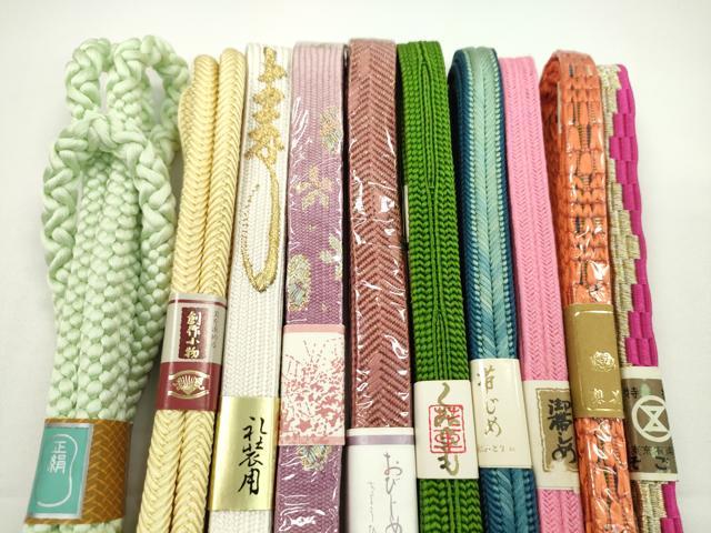 平和屋着物●和装小物　帯締め10本セット　高麗組　笹浪組　礼装用　そごう扱い　金糸　逸品　未使用　CABF7559ju_1