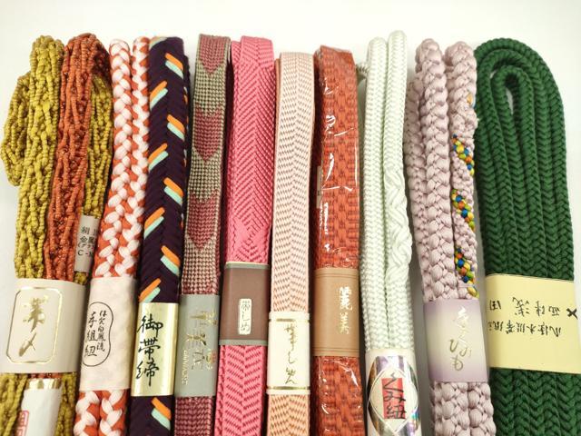 平和屋着物●和装小物　帯締め10本セット　笹浪組　浅田紐　丸組　金糸　逸品　未使用　CABF7561ju_1
