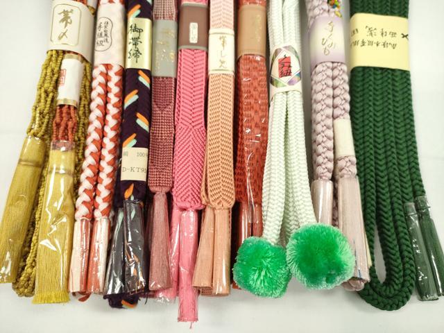 平和屋着物●和装小物　帯締め10本セット　笹浪組　浅田紐　丸組　金糸　逸品　未使用　CABF7561ju_2