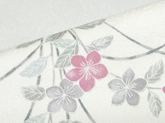 平和屋着物▽上質な小紋　単衣　横段花文　正絹　逸品　CABF7690th_4