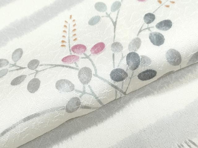 平和屋着物▽上質な小紋　単衣　横段花文　正絹　逸品　CABF7690th_5