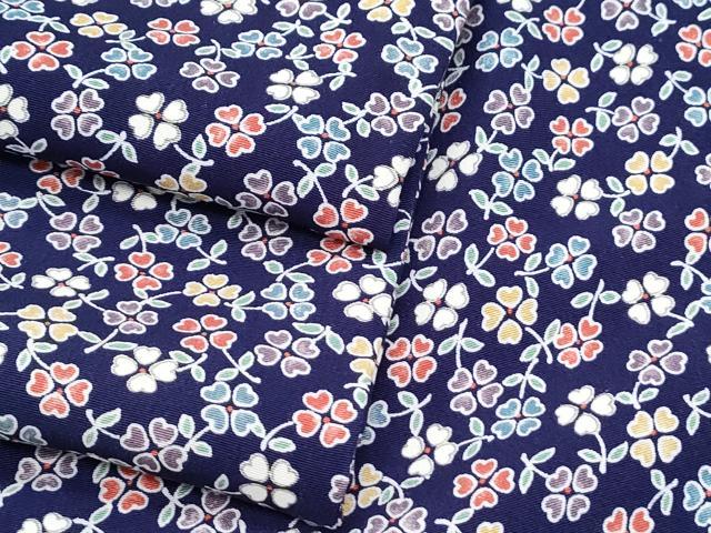 平和屋着物▽上質な小紋　単衣　草花文　正絹　逸品　CABF7709th