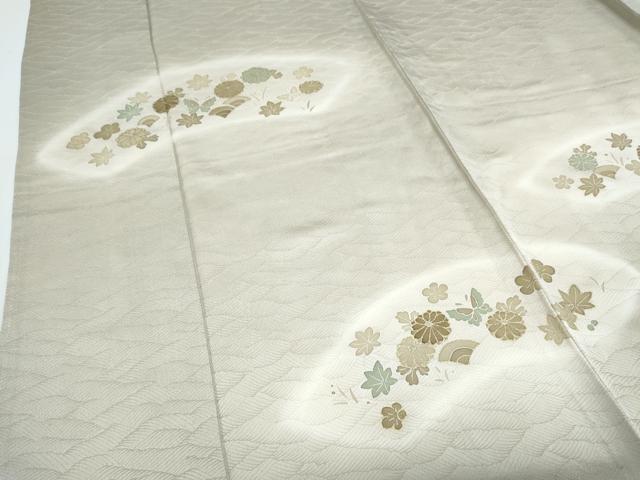 平和屋着物▽訪問着　単衣　花蝶文　暈し染め　金彩　正絹　逸品　CABF7727th_3