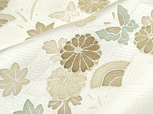 平和屋着物▽訪問着　単衣　花蝶文　暈し染め　金彩　正絹　逸品　CABF7727th_5