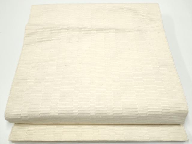 平和屋着物●首里　ロートン織　道屯織　八寸名古屋帯　色無地　生成色　正絹　逸品　CABF8776hy