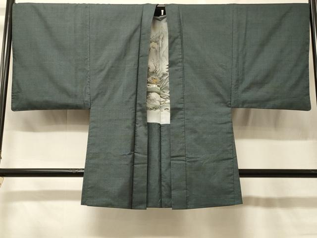 平和屋着物＃男性 本場大島紬 長羽織 100亀甲 総詰め 正絹 逸品
