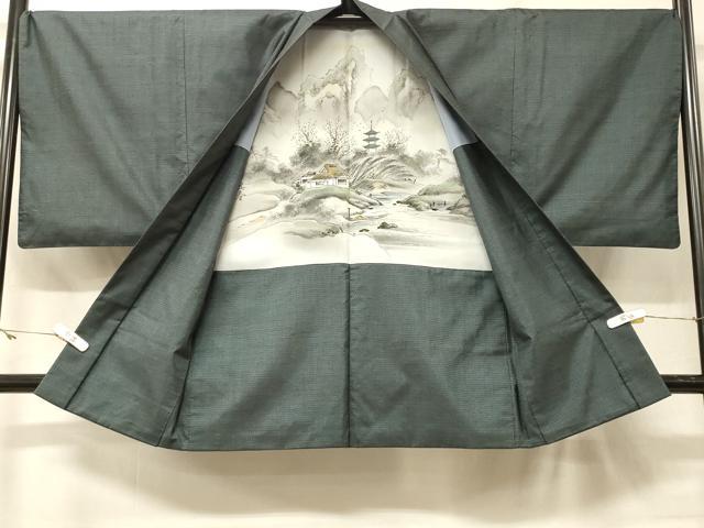 平和屋着物＃男性　本場大島紬　長羽織　100亀甲　総詰め　正絹　逸品　CABF8965in 平和屋着物＃男性 本場大島紬 長羽織 100亀甲 総詰め 正絹 逸品
