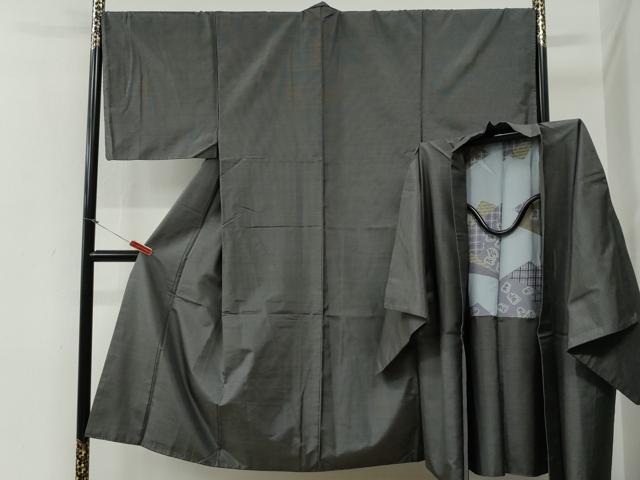平和屋着物●男性　本場大島紬　アンサンブル　格子　正絹　逸品　CABG0099yc