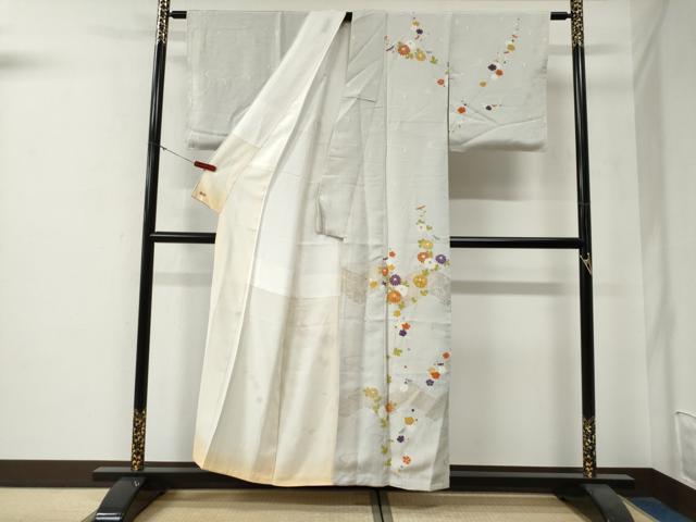 平和屋着物●創業460年・千總　訪問着　駒刺繍　菊花文　金彩　三越扱い　正絹　逸品　未使用　CABG0131yc_1