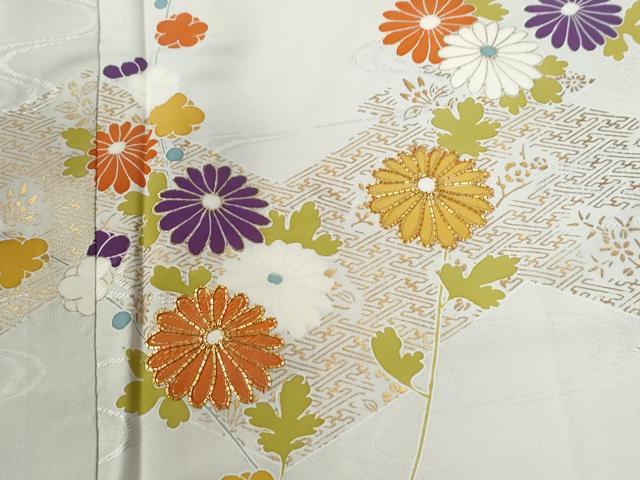 平和屋着物●創業460年・千總　訪問着　駒刺繍　菊花文　金彩　三越扱い　正絹　逸品　未使用　CABG0131yc_2