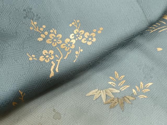 平和屋着物●訪問着　刺繍　飛鶴浜松籬草花文　暈し染め　金彩　正絹　逸品　CABG0221yc_6