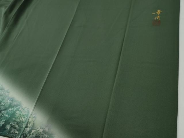 平和屋着物●巨匠　前田華清　手描き　訪問着　樹林文　暈し染め　正絹　逸品　未使用　CABG0349yc_4