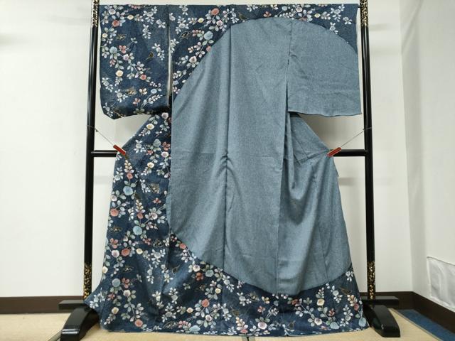 平和屋着物●訪問着　絞り　扇面草花文　金彩　仮絵羽　正絹　逸品　未使用　CABG0515yc