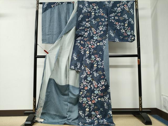 平和屋着物●訪問着　絞り　扇面草花文　金彩　仮絵羽　正絹　逸品　未使用　CABG0515yc_1
