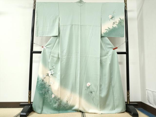 平和屋着物●訪問着 枝花文 暈し染め 正絹 逸品 未使用 CABG0581yc