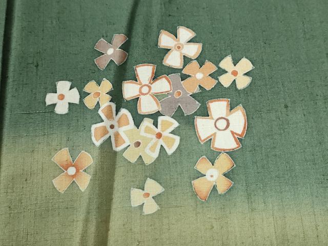平和屋着物●訪問着　紬地　作家物　舞花文　正絹　逸品　CABG0647yc_2