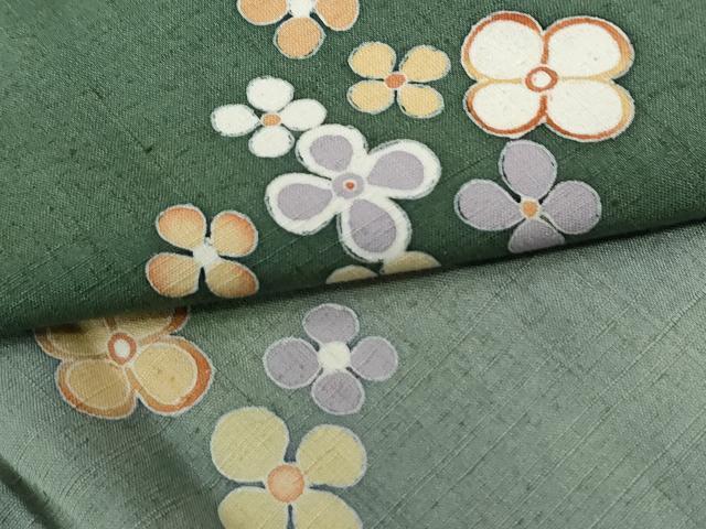 平和屋着物●訪問着　紬地　作家物　舞花文　正絹　逸品　CABG0647yc_5