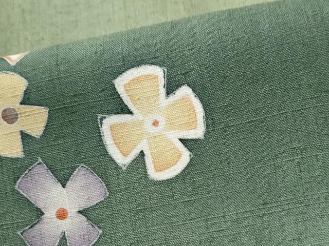 平和屋着物●訪問着　紬地　作家物　舞花文　正絹　逸品　CABG0647yc_6