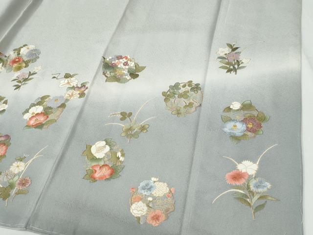 平和屋着物●訪問着　総刺繍　草花丸文　暈し染め　金彩　正絹　逸品　未使用　CABG0672yc_5