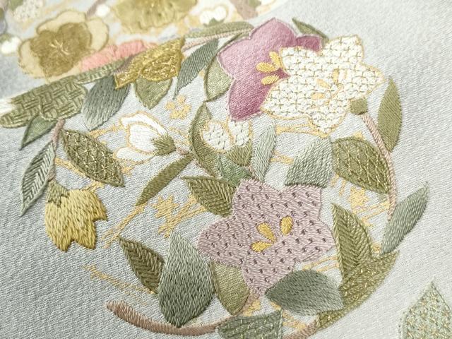 平和屋着物●訪問着　総刺繍　草花丸文　暈し染め　金彩　正絹　逸品　未使用　CABG0672yc_7