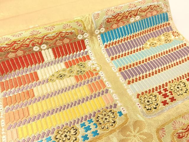平和屋着物●西陣　川越織物謹製　六通柄　本袋帯　唐織　鎧威花文　金銀糸　正絹　逸品　CABG1777vp_3